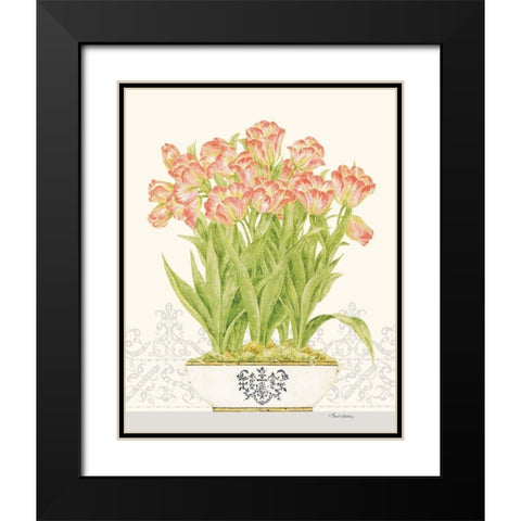 Imperial Tulips Black Modern Wood Framed Art Print with Double Matting by Gladding, Pamela