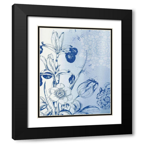 Wash Floral II Black Modern Wood Framed Art Print with Double Matting by Gladding, Pamela