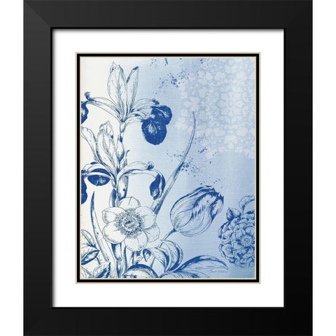 Wash Floral II Black Modern Wood Framed Art Print with Double Matting by Gladding, Pamela