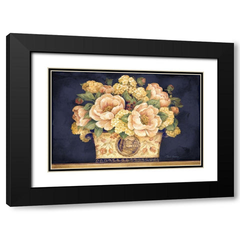 Peony Tapestry I Black Modern Wood Framed Art Print with Double Matting by Gladding, Pamela