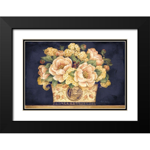 Peony Tapestry I Black Modern Wood Framed Art Print with Double Matting by Gladding, Pamela