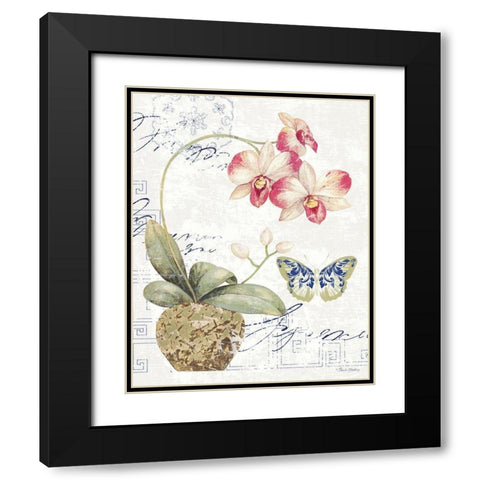 Orchid I Black Modern Wood Framed Art Print with Double Matting by Gladding, Pamela