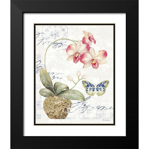 Orchid I Black Modern Wood Framed Art Print with Double Matting by Gladding, Pamela