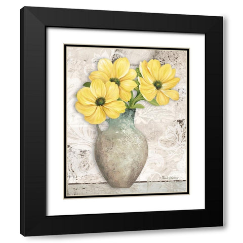 Yellow Cosmos Black Modern Wood Framed Art Print with Double Matting by Gladding, Pamela
