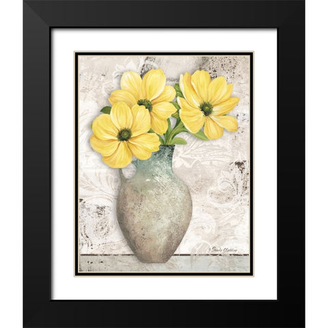 Yellow Cosmos Black Modern Wood Framed Art Print with Double Matting by Gladding, Pamela