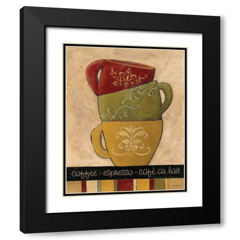 Striped Stack I Black Modern Wood Framed Art Print with Double Matting by Gamel, Tara