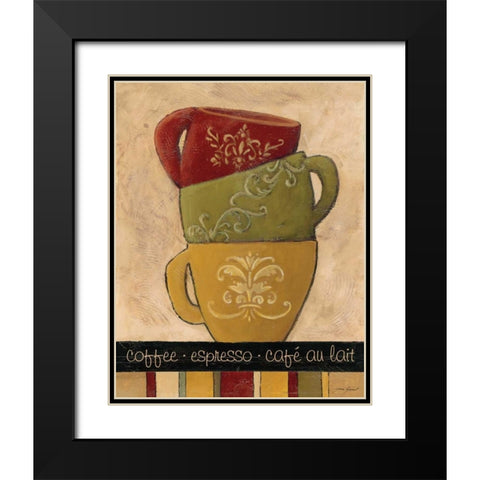 Striped Stack I Black Modern Wood Framed Art Print with Double Matting by Gamel, Tara