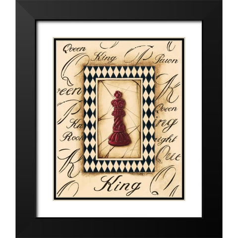 Chess King Black Modern Wood Framed Art Print with Double Matting by Gorham, Gregory