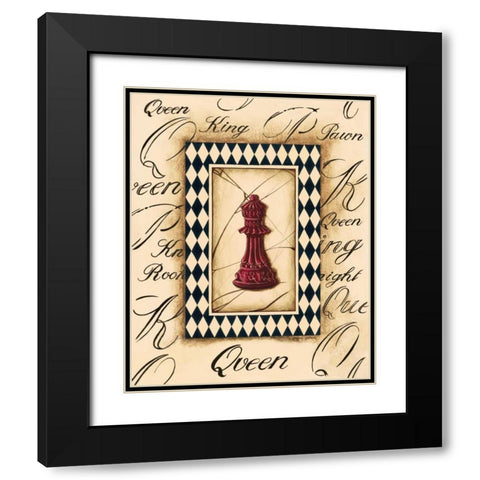 Chess Queen Black Modern Wood Framed Art Print with Double Matting by Gorham, Gregory