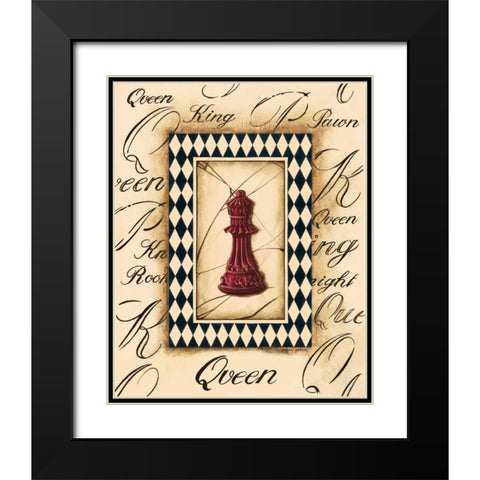 Chess Queen Black Modern Wood Framed Art Print with Double Matting by Gorham, Gregory