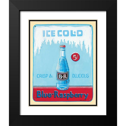 Blue Raspberry Black Modern Wood Framed Art Print with Double Matting by Gorham, Gregory