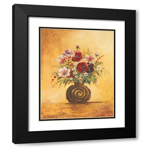 Yellow Floral Study I Black Modern Wood Framed Art Print with Double Matting by Gorham, Gregory