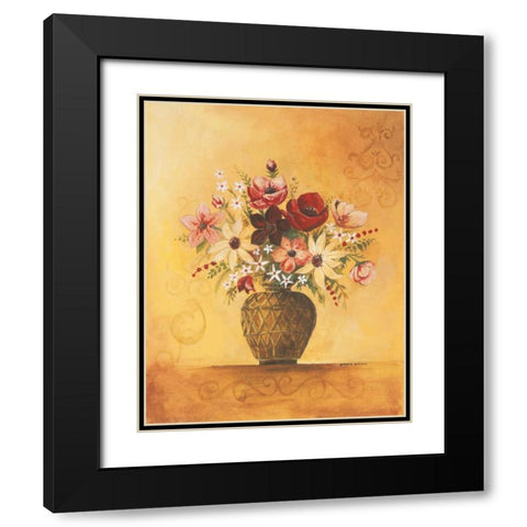 Yellow Floral Study II Black Modern Wood Framed Art Print with Double Matting by Gorham, Gregory