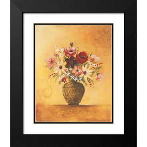 Yellow Floral Study II Black Modern Wood Framed Art Print with Double Matting by Gorham, Gregory