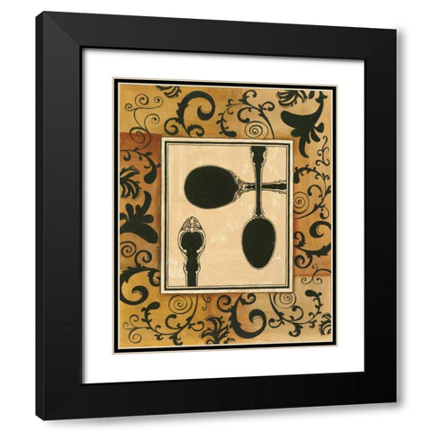 Spoons Black Modern Wood Framed Art Print with Double Matting by Gorham, Gregory