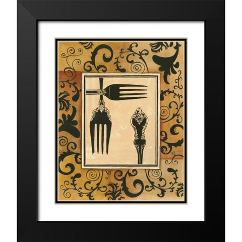 Forks Black Modern Wood Framed Art Print with Double Matting by Gorham, Gregory