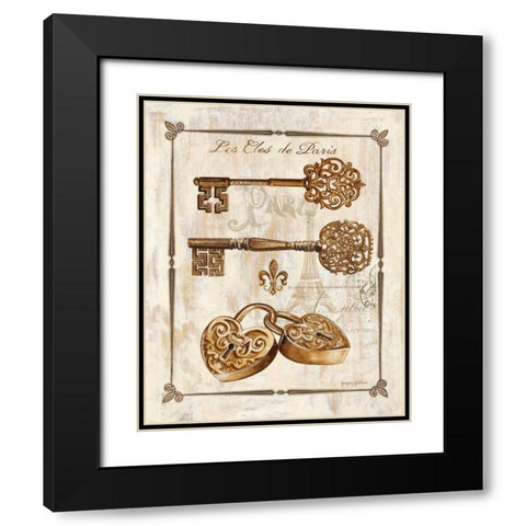 Keys to Paris I Black Modern Wood Framed Art Print with Double Matting by Gorham, Gregory