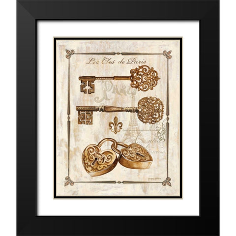 Keys to Paris I Black Modern Wood Framed Art Print with Double Matting by Gorham, Gregory