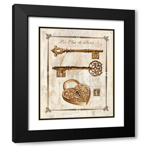 Keys to Paris II Black Modern Wood Framed Art Print with Double Matting by Gorham, Gregory