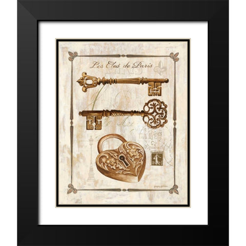 Keys to Paris II Black Modern Wood Framed Art Print with Double Matting by Gorham, Gregory