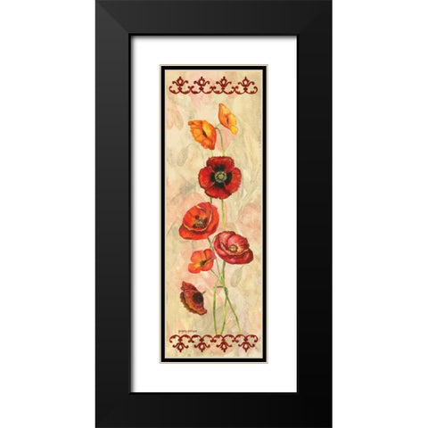Scarlet Poppies I Black Modern Wood Framed Art Print with Double Matting by Gorham, Gregory
