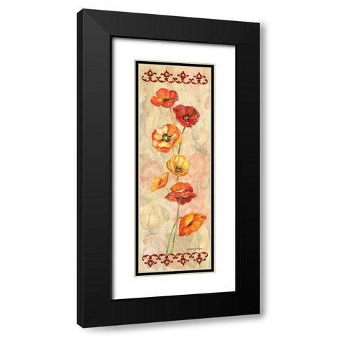 Scarlet Poppies II Black Modern Wood Framed Art Print with Double Matting by Gorham, Gregory