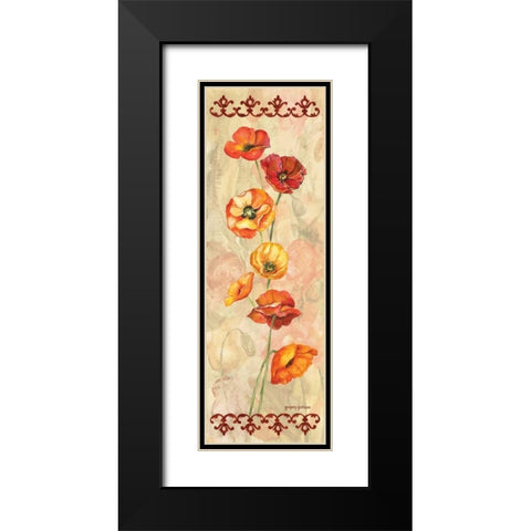 Scarlet Poppies II Black Modern Wood Framed Art Print with Double Matting by Gorham, Gregory