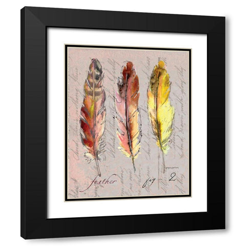 Three Feathers II Black Modern Wood Framed Art Print with Double Matting by Gorham, Gregory