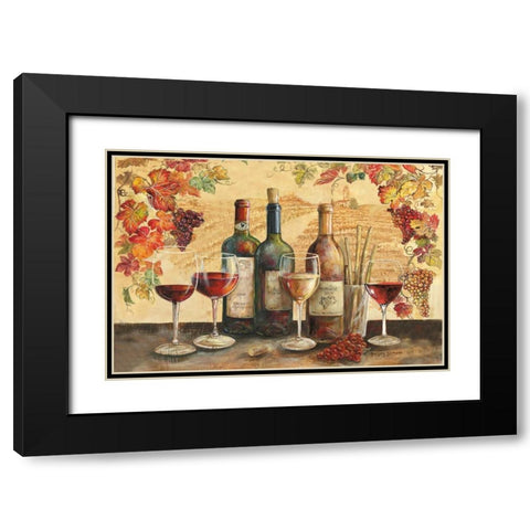 Tuscan Banquet Motif Black Modern Wood Framed Art Print with Double Matting by Gorham, Gregory