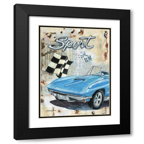 Sport Car Black Modern Wood Framed Art Print with Double Matting by Gorham, Gregory
