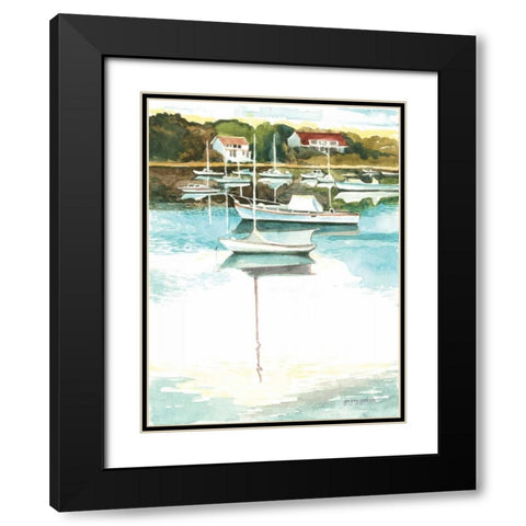 Wychmere Harbor Black Modern Wood Framed Art Print with Double Matting by Gorham, Gregory