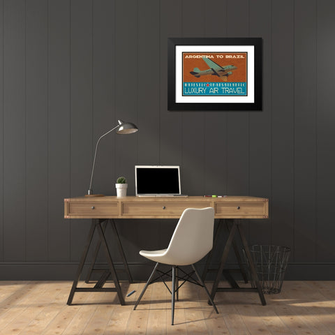 Air Travel Black Modern Wood Framed Art Print with Double Matting by Giacopelli, Jason
