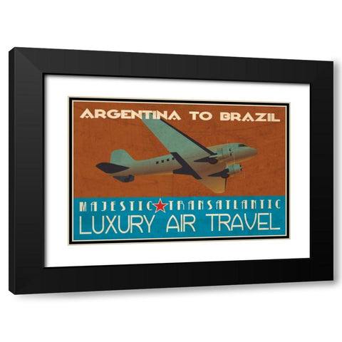 Air Travel Black Modern Wood Framed Art Print with Double Matting by Giacopelli, Jason