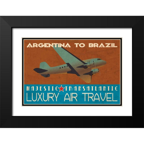 Air Travel Black Modern Wood Framed Art Print with Double Matting by Giacopelli, Jason