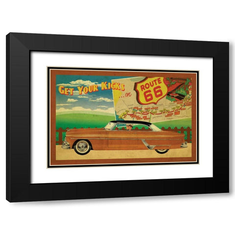 Route 66 II Black Modern Wood Framed Art Print with Double Matting by Giacopelli, Jason