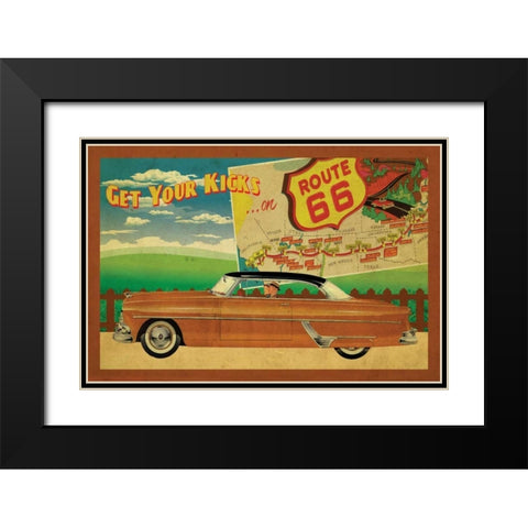 Route 66 II Black Modern Wood Framed Art Print with Double Matting by Giacopelli, Jason