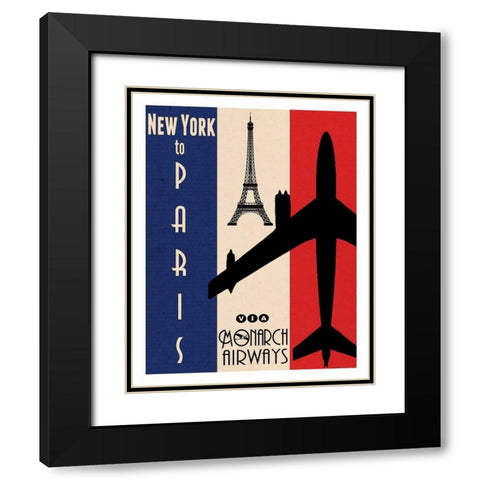 NY to Paris Black Modern Wood Framed Art Print with Double Matting by Giacopelli, Jason
