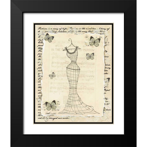 Wire Dress I Black Modern Wood Framed Art Print with Double Matting by Guinn, Katie