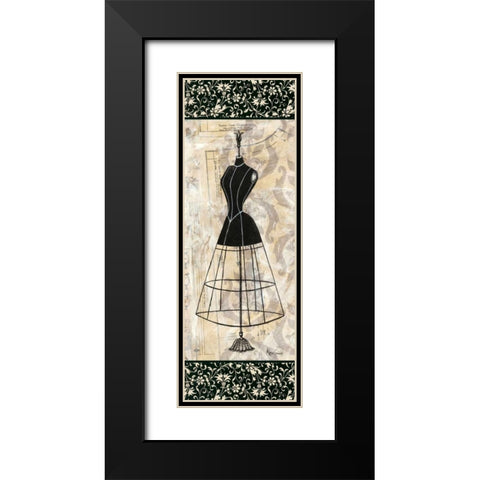 Dress Form Panel II Black Modern Wood Framed Art Print with Double Matting by Guinn, Katie