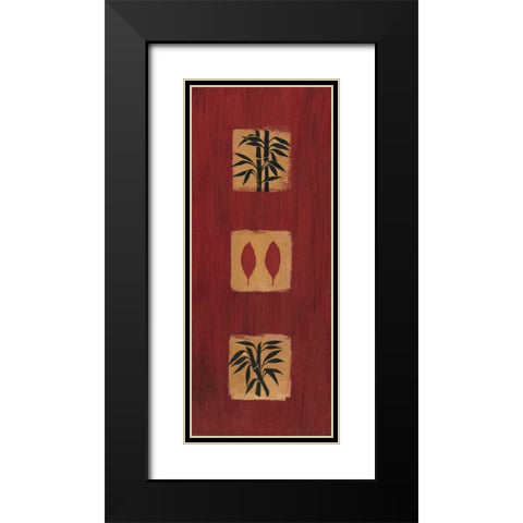 Asian Panel I Black Modern Wood Framed Art Print with Double Matting by Hannah, Jenny