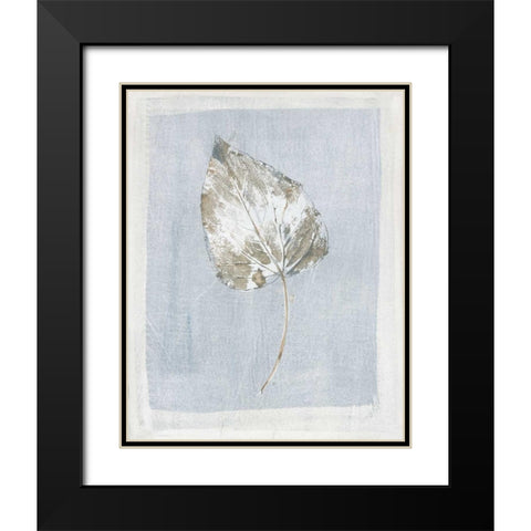 Winter Leaf II Black Modern Wood Framed Art Print with Double Matting by Hargittai, Paul
