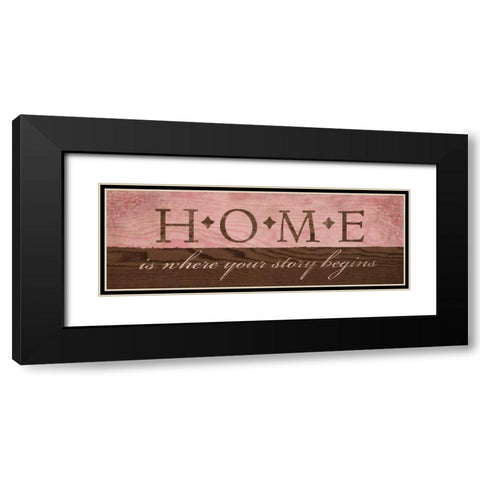Home in Pink Black Modern Wood Framed Art Print with Double Matting by Harbick, N