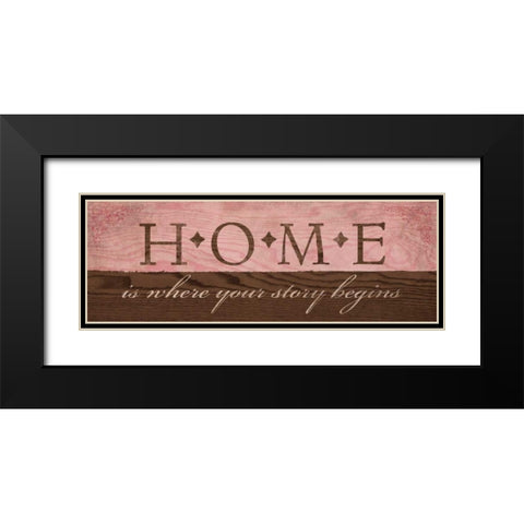 Home in Pink Black Modern Wood Framed Art Print with Double Matting by Harbick, N