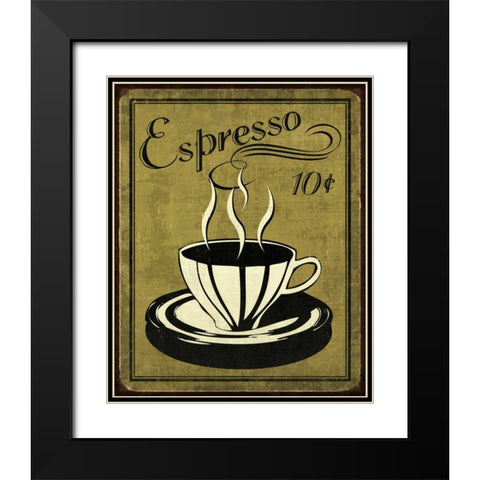 Retro Coffee II Black Modern Wood Framed Art Print with Double Matting by Harbick, N