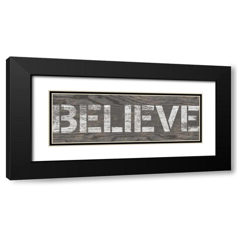 Believe Black Modern Wood Framed Art Print with Double Matting by Harbick, N