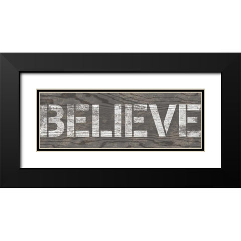 Believe Black Modern Wood Framed Art Print with Double Matting by Harbick, N