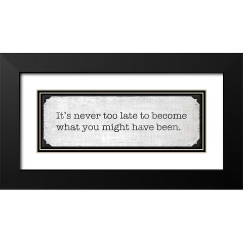 Never Too Late Black Modern Wood Framed Art Print with Double Matting by Harbick, N