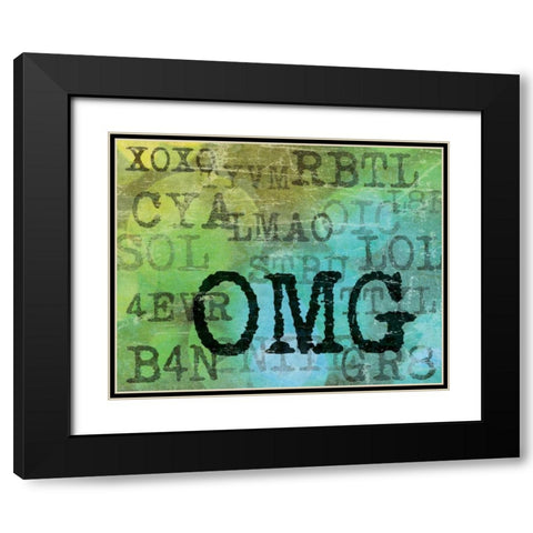 Text Logic II Black Modern Wood Framed Art Print with Double Matting by Harbick, N
