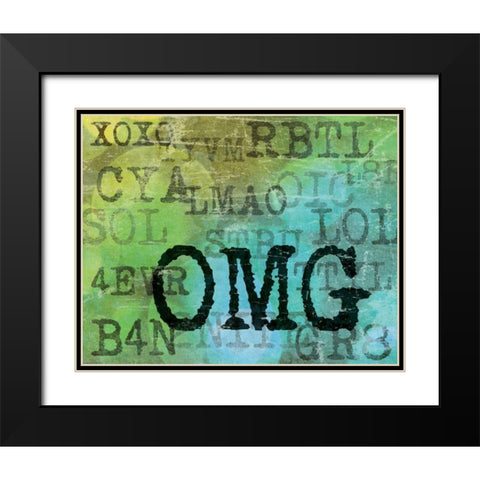 Text Logic II Black Modern Wood Framed Art Print with Double Matting by Harbick, N