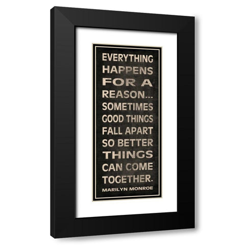 Everything Happens Black Modern Wood Framed Art Print with Double Matting by Harbick, N